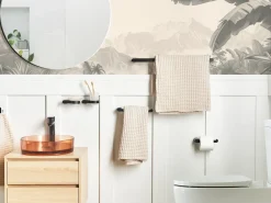 Best Beliani Set di 6 accessori da bagno PARACAS con barre e ganci per asciugamani Nero