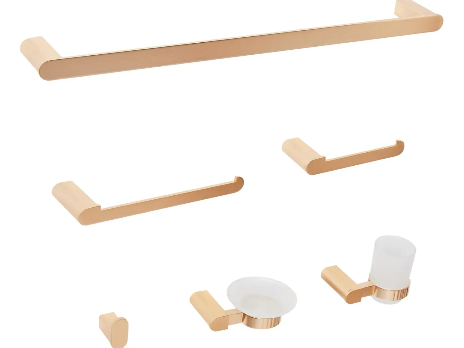 Discount Beliani Set di 6 accessori da bagno PARACAS con barre e ganci per asciugamani Oro