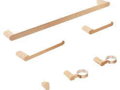 Discount Beliani Set di 6 accessori da bagno PARACAS con barre e ganci per asciugamani Oro