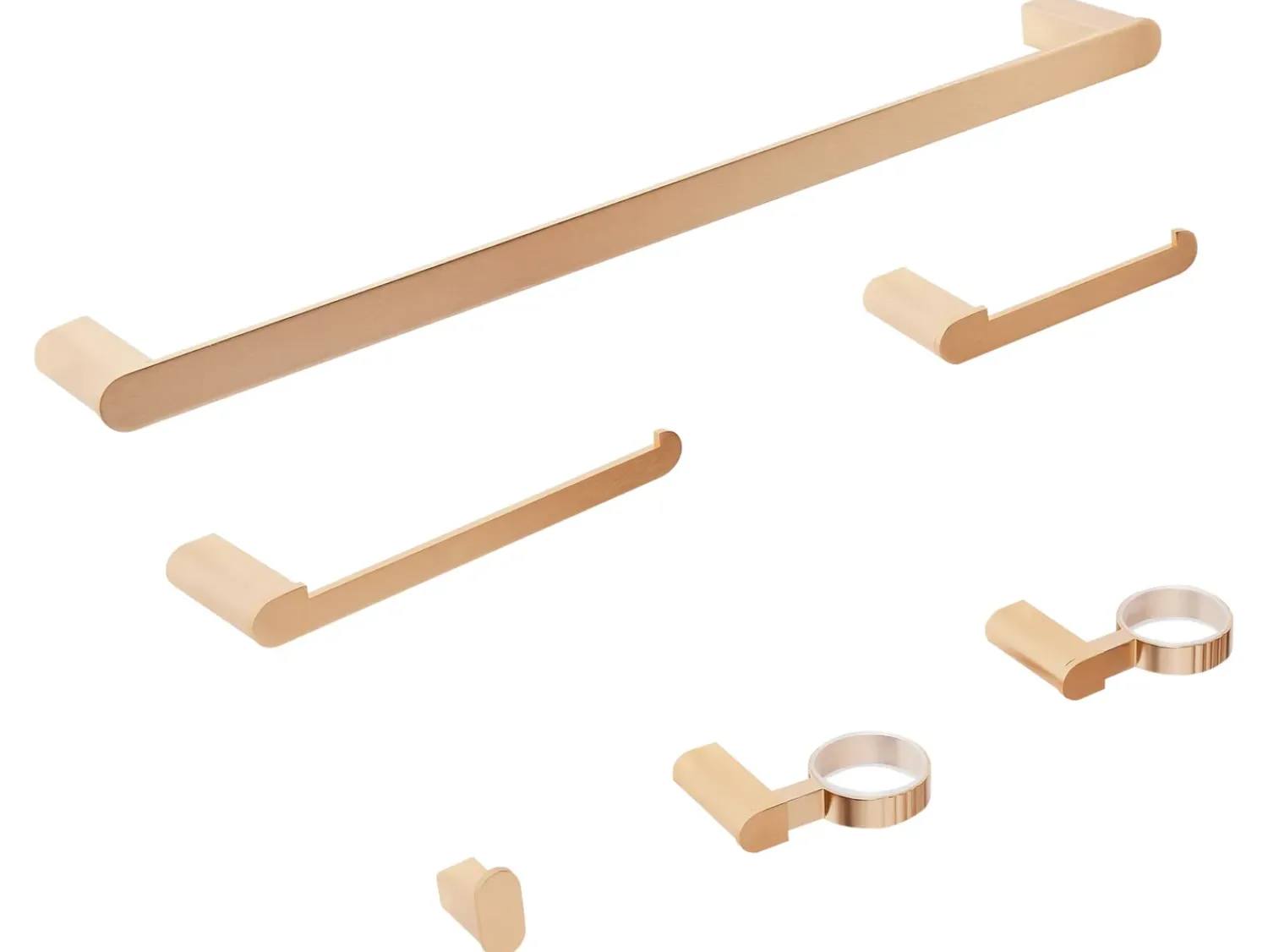 Discount Beliani Set di 6 accessori da bagno PARACAS con barre e ganci per asciugamani Oro