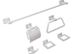 Sale Beliani Set di 6 accessori da bagno RIOHACHA con barre e ganci per asciugamani Argento