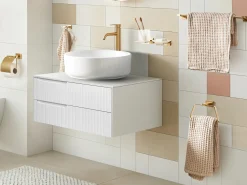 Online Beliani Set di 6 accessori da bagno RIOHACHA con barre e ganci per asciugamani Oro