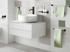 Clearance Beliani Set di 6 accessori da bagno TALARA con barre e ganci per asciugamani Nero