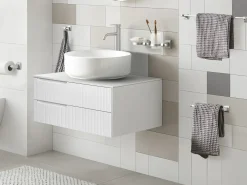 Discount Beliani Set di 6 accessori da bagno TALARA con barre e ganci per asciugamani Argento