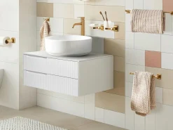 Online Beliani Set di 6 accessori da bagno TALARA con barre e ganci per asciugamani Oro
