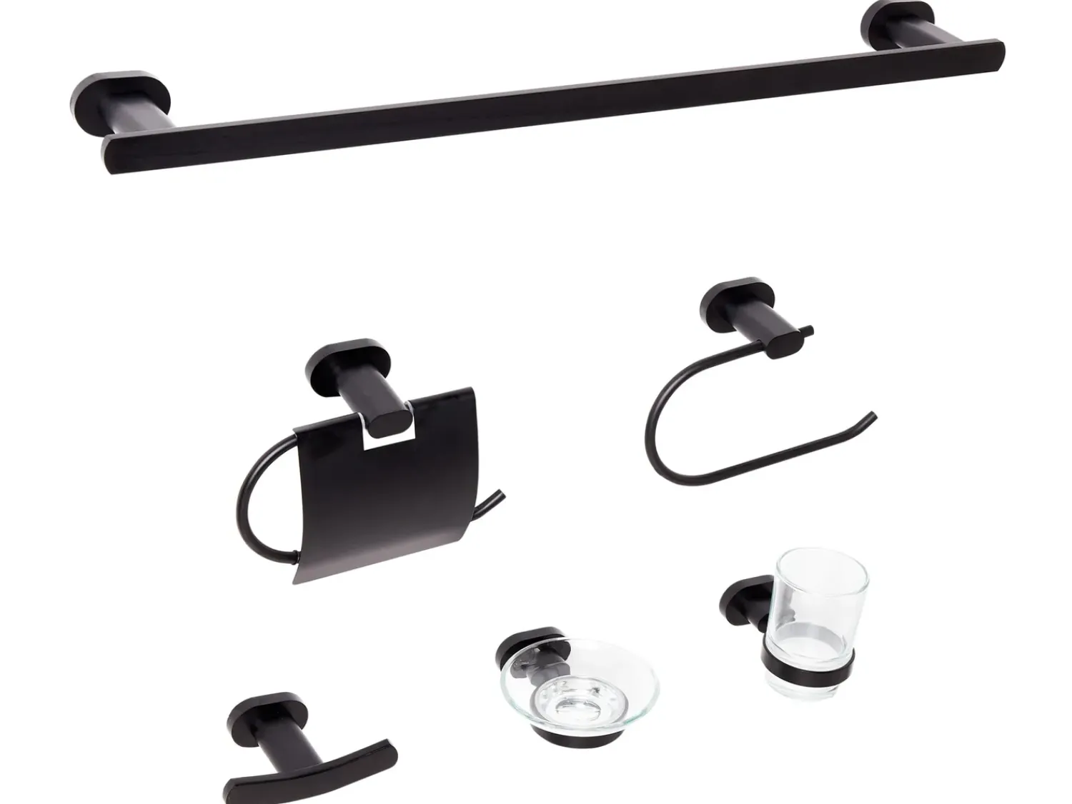 Outlet Beliani Set di 6 accessori da bagno TOCOPILLA con barre e ganci per asciugamani Nero