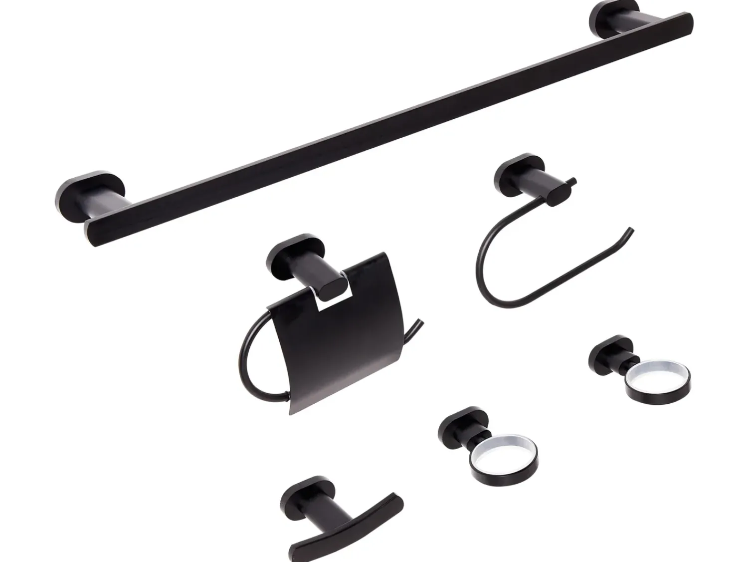 Outlet Beliani Set di 6 accessori da bagno TOCOPILLA con barre e ganci per asciugamani Nero