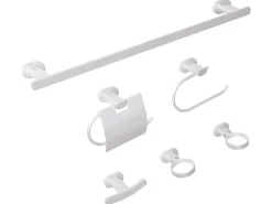 New Beliani Set di 6 accessori da bagno TOCOPILLA con barre e ganci per asciugamani Argento