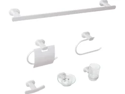 New Beliani Set di 6 accessori da bagno TOCOPILLA con barre e ganci per asciugamani Argento