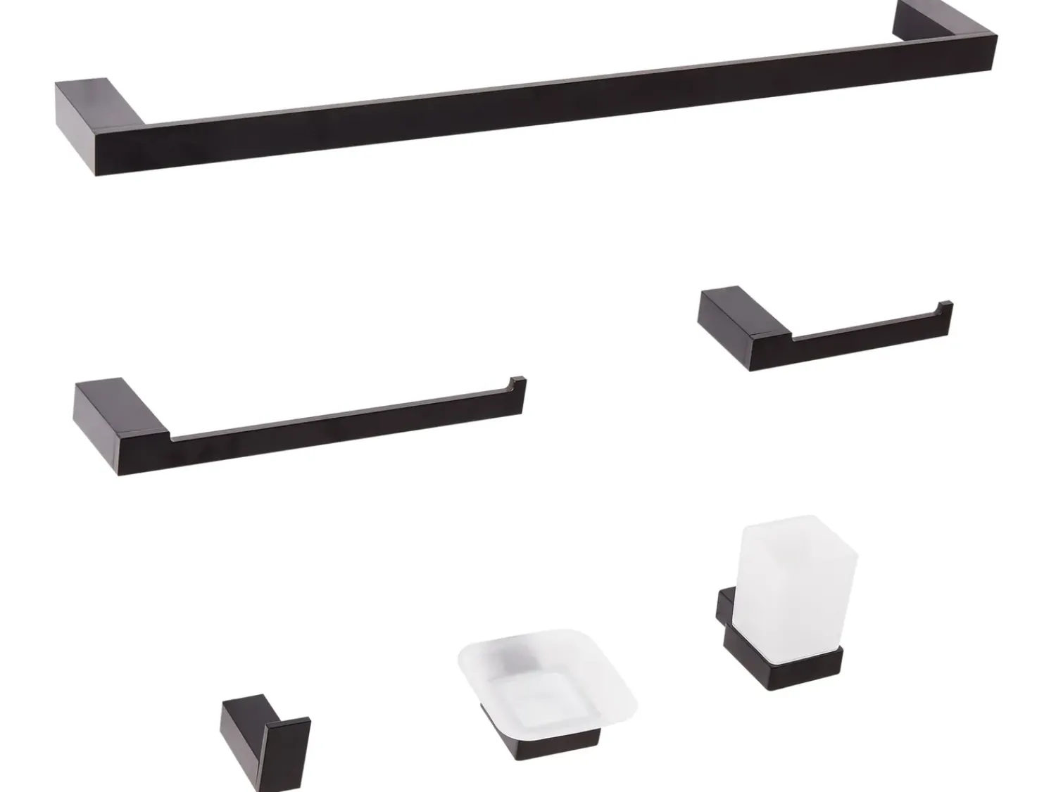 New Beliani Set di 6 accessori da bagno TUMACO con barre e ganci per asciugamani Nero