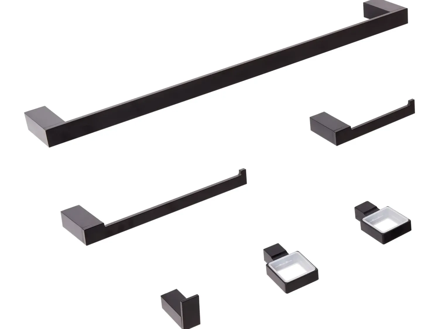 New Beliani Set di 6 accessori da bagno TUMACO con barre e ganci per asciugamani Nero