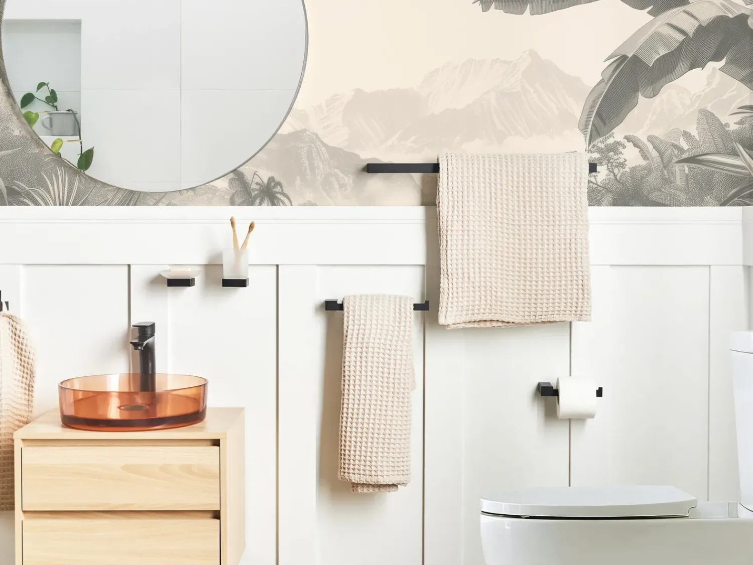 New Beliani Set di 6 accessori da bagno TUMACO con barre e ganci per asciugamani Nero