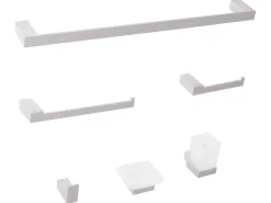 Clearance Beliani Set di 6 accessori da bagno TUMACO con barre e ganci per asciugamani Argento