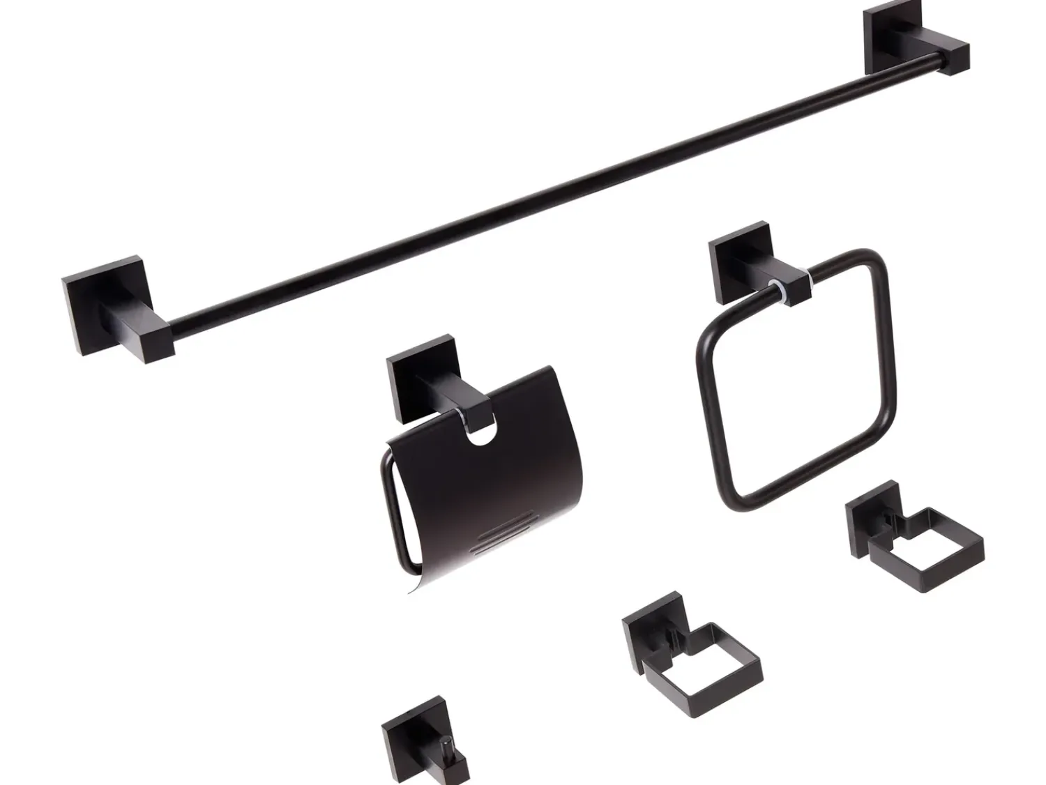 Beliani Set di 6 accessori da bagno UVITA con barre e ganci per asciugamani Nero