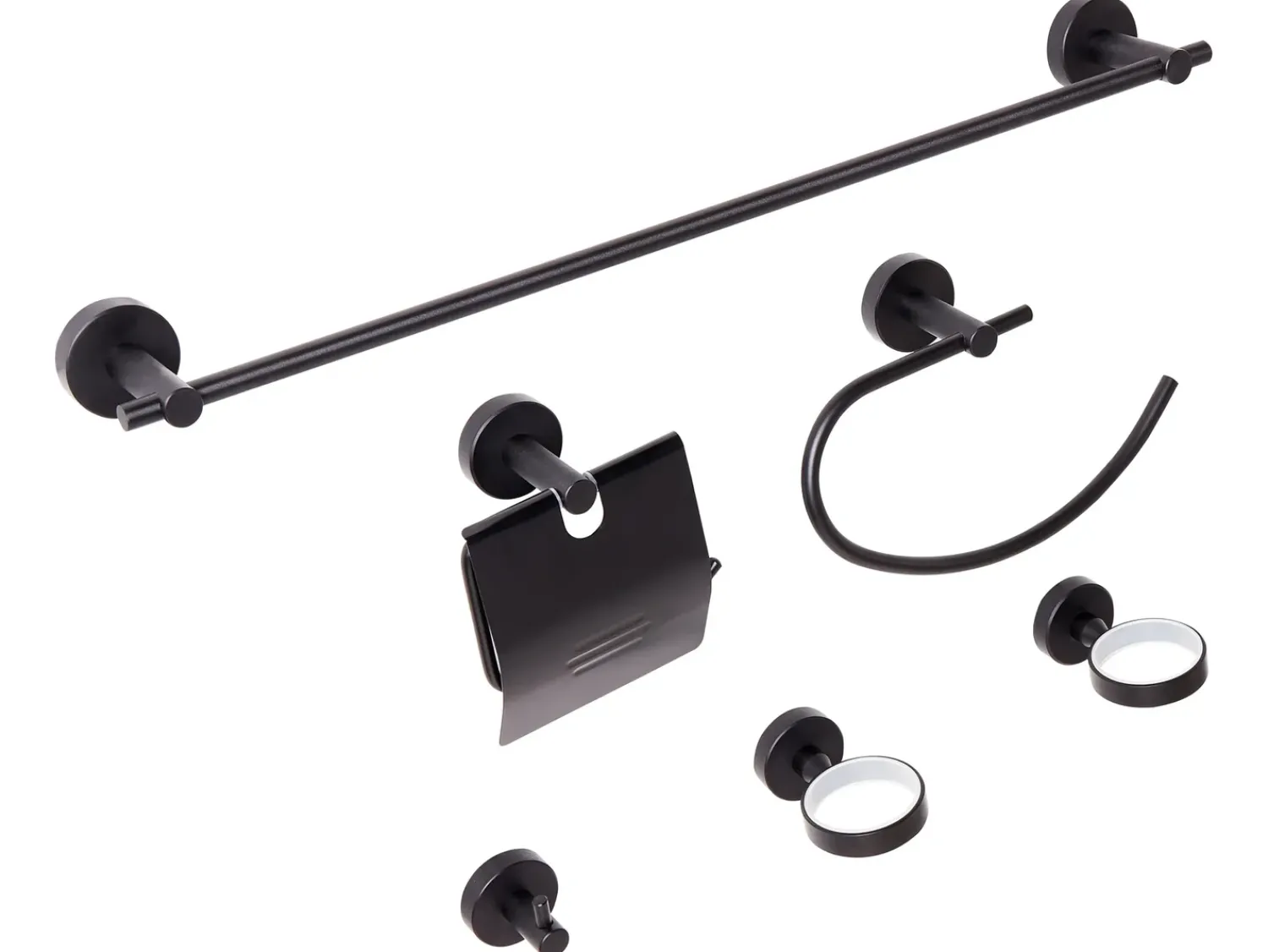 Hot Beliani Set di 6 accessori da bagno ZARUMA con barre e ganci per asciugamani Nero