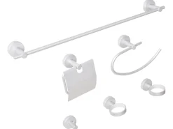 Best Beliani Set di 6 accessori da bagno ZARUMA con barre e ganci per asciugamani Argento