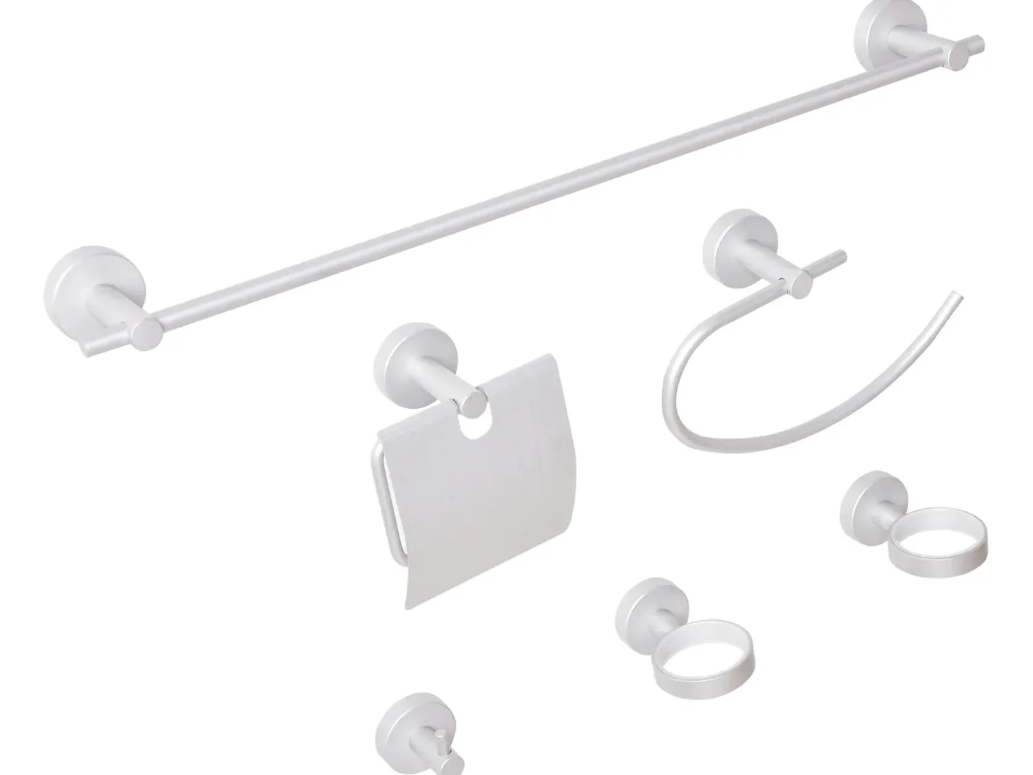 Best Beliani Set di 6 accessori da bagno ZARUMA con barre e ganci per asciugamani Argento