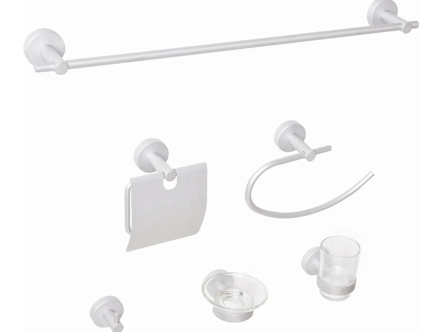 Best Beliani Set di 6 accessori da bagno ZARUMA con barre e ganci per asciugamani Argento