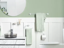 Best Beliani Set di 6 accessori da bagno ZARUMA con barre e ganci per asciugamani Argento