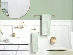 Outlet Beliani Set di 6 accessori da bagno ZARUMA con barre e ganci per asciugamani Oro