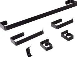 New Beliani Set di 6 accessori da bagno ZORRITOS con barre e ganci per asciugamani Metallo Nero