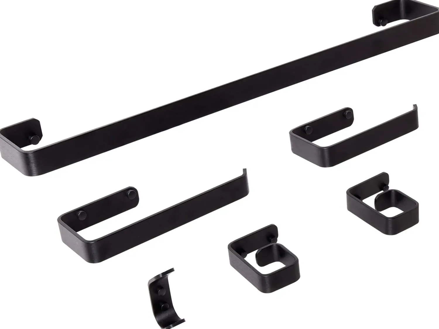 New Beliani Set di 6 accessori da bagno ZORRITOS con barre e ganci per asciugamani Metallo Nero
