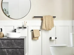New Beliani Set di 6 accessori da bagno ZORRITOS con barre e ganci per asciugamani Metallo Nero
