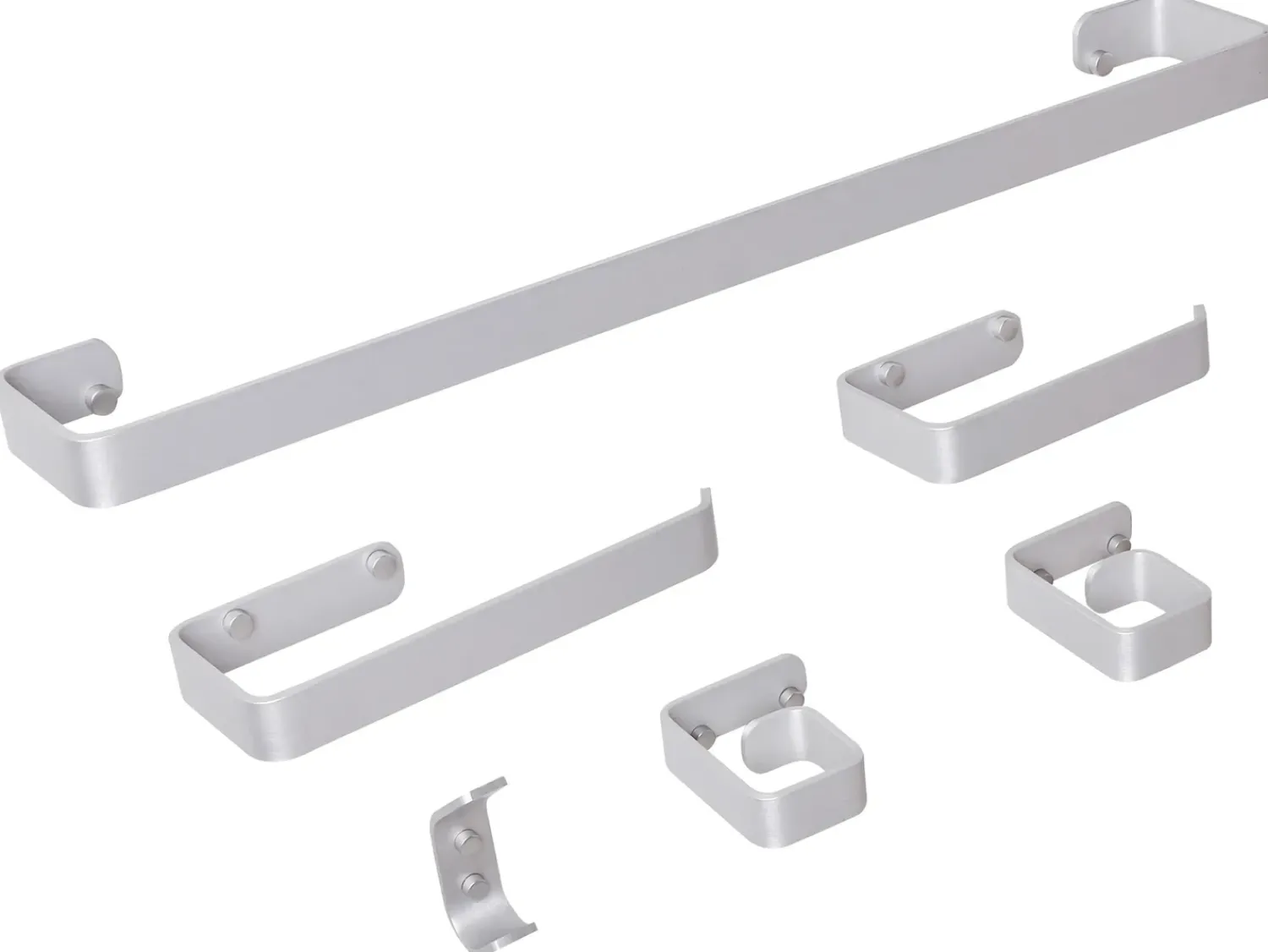 Discount Beliani Set di 6 accessori da bagno ZORRITOS con barre e ganci per asciugamani Metallo Argento
