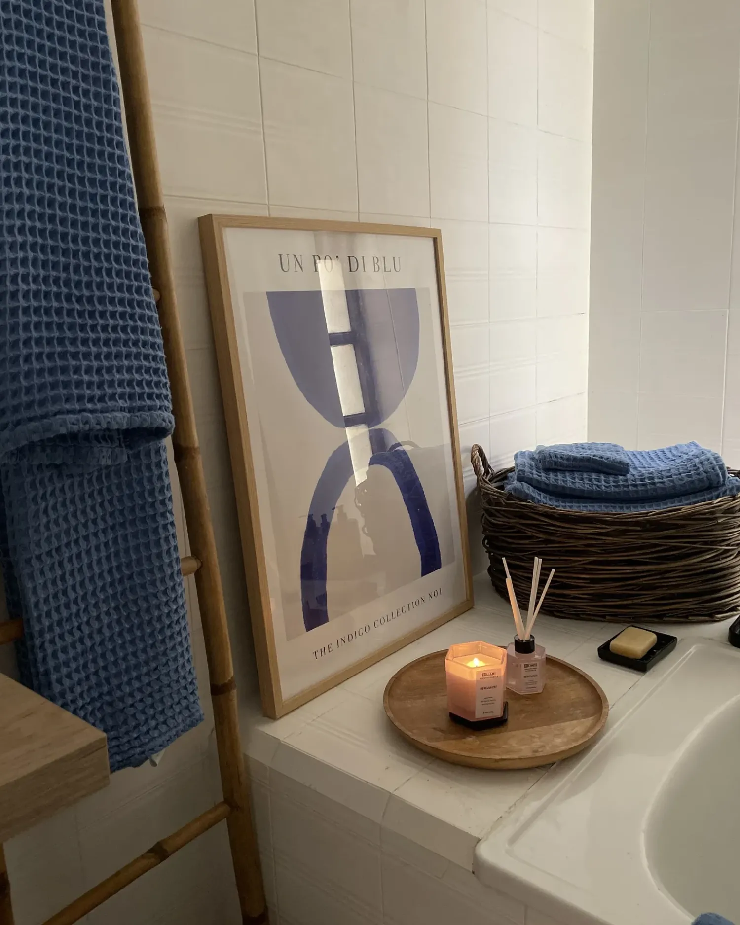 Clearance Beliani AREORA Cotone Blu