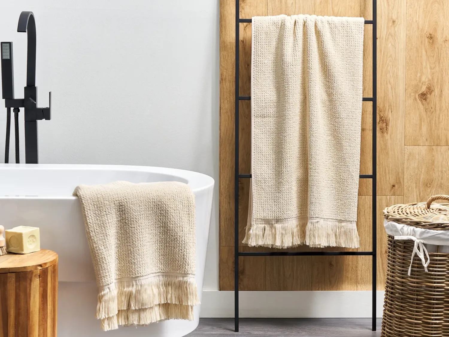 Hot Beliani ATIU Tessuto a spugna Beige