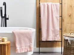 New Beliani ATIU Tessuto a spugna pastello Rosa