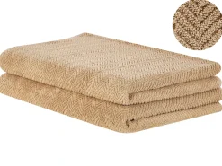 Outlet Beliani MITIARO Tessuto a spugna sabbia Beige