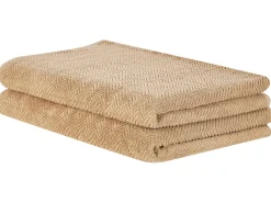 Outlet Beliani MITIARO Tessuto a spugna sabbia Beige