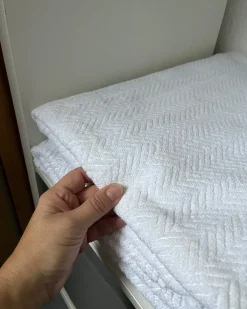 Clearance Beliani MITIARO Tessuto a spugna Bianco