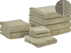 Discount Beliani MITIARO Tessuto a spugna oliva Verde