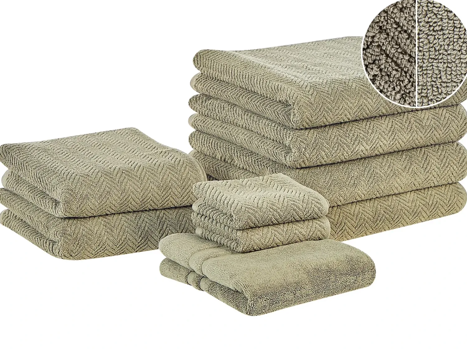 Discount Beliani MITIARO Tessuto a spugna oliva Verde