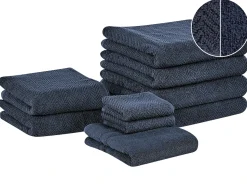 New Beliani MITIARO Tessuto a spugna scuro Blu