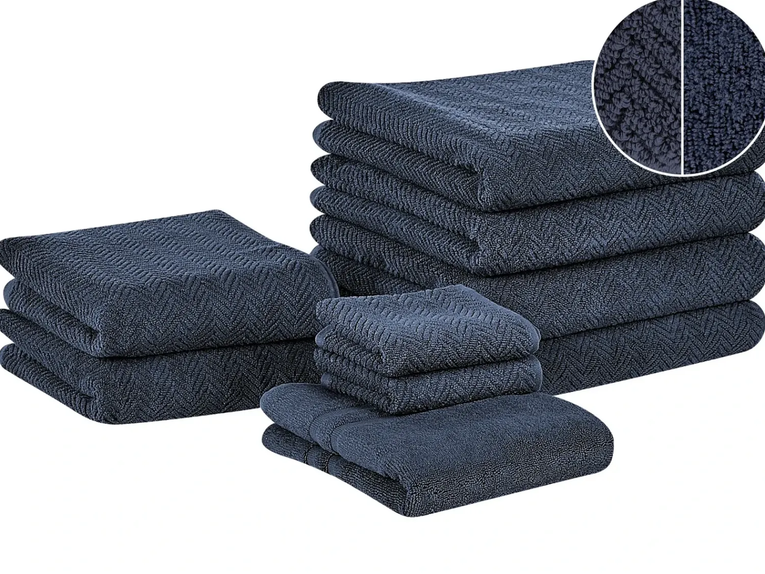 New Beliani MITIARO Tessuto a spugna scuro Blu