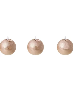 Outlet Beliani Set di 3 candele LED AMBROSIA 11 cm Oro
