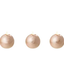 Outlet Beliani Set di 3 candele LED AMBROSIA 11 cm Oro