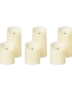 Sale Beliani Set di 6 candele LED AMOREA 10/15 cm sporco Bianco