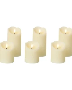 Sale Beliani Set di 6 candele LED AMOREA 10/15 cm sporco Bianco