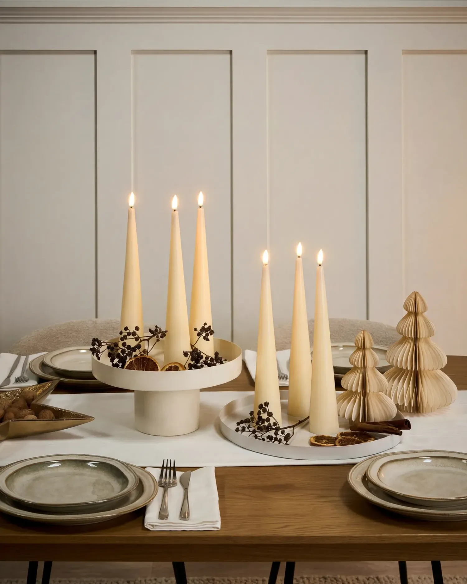 Discount Beliani Set di 6 candele LED AURUM 28 cm sporco Bianco