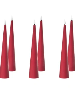 Hot Beliani Set di 6 candele LED AURUM 28 cm Rosso