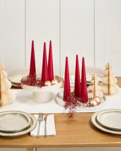 Hot Beliani Set di 6 candele LED AURUM 28 cm Rosso