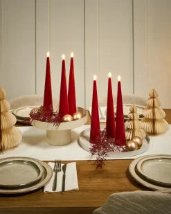 Hot Beliani Set di 6 candele LED AURUM 28 cm Rosso