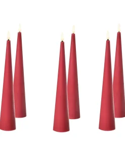 Hot Beliani Set di 6 candele LED AURUM 28 cm Rosso