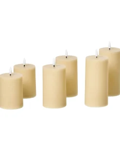 Discount Beliani Set di 6 candele LED BRAISE 10/13/15 cm Beige