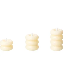 Online Beliani Set di 3 candele LED ETERNIS 5/8/11 cm sporco Bianco