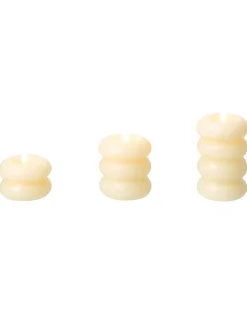 Online Beliani Set di 3 candele LED ETERNIS 5/8/11 cm sporco Bianco